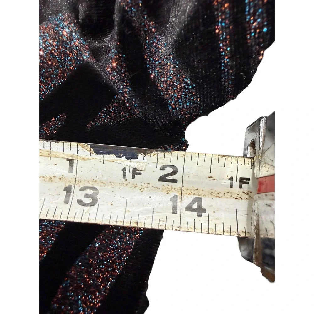 Weissman Adult Small Black Sparkle Unitard Dance Costume Long Sleeve Competition
